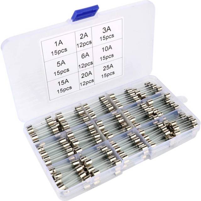 126pcs 6x30mm Fast-blow Glass Tube Fuse, Quick Blow Car Glass Tube Fuses Kit 1a