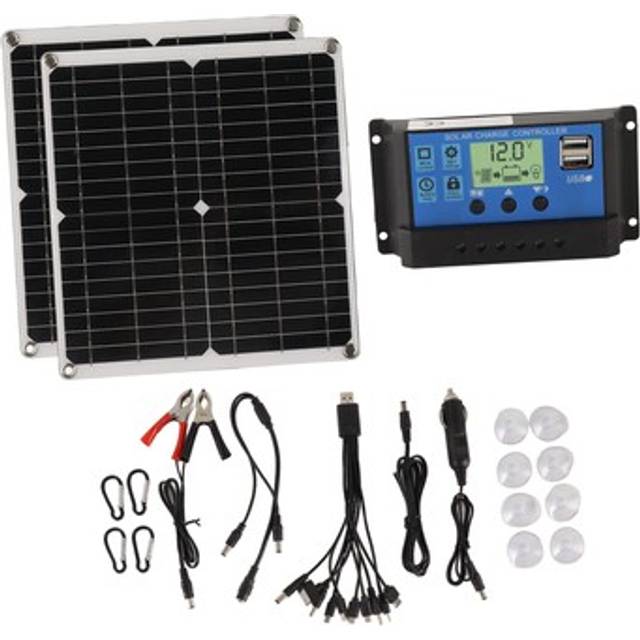 Hg Solar Panel Kit 50w Solar Panel 60a Solar Charge Controller Set With 2 Usb Ou