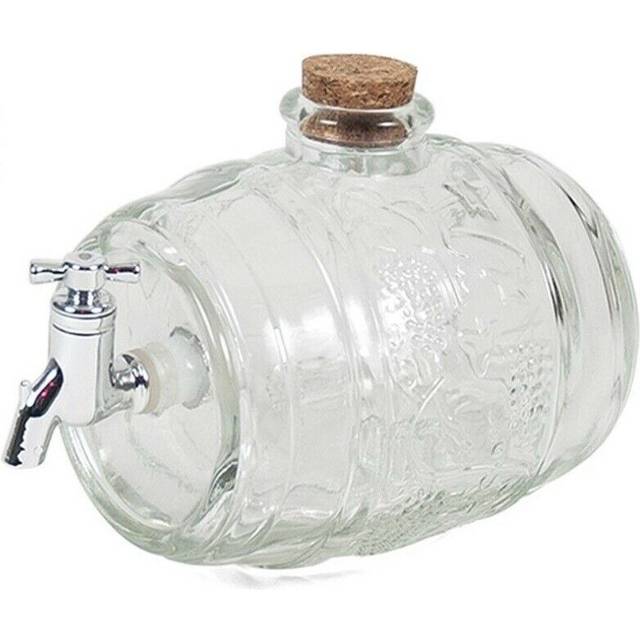 1L Spirits Liquor Drinks Water Glass Barrel Dispenser Antique Style