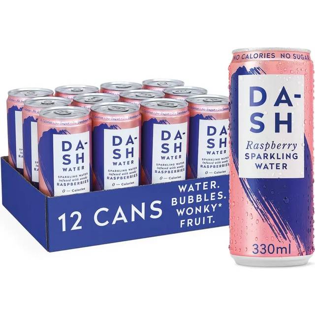 Dash raspberry sparkling water 330ml (pack of 12) dbl005