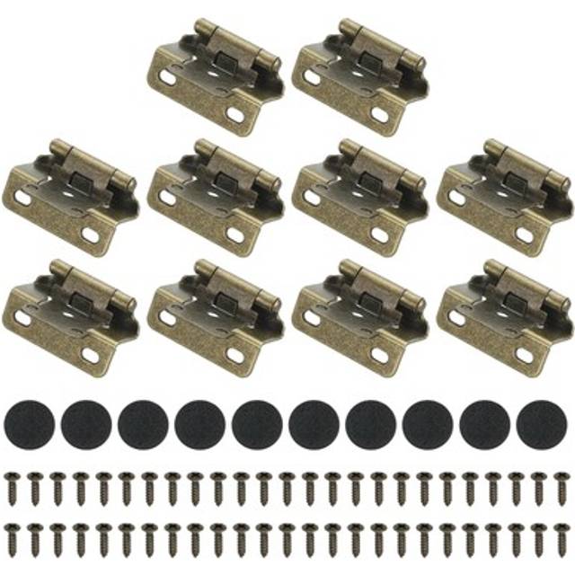Self-closing Cabinet Hinges Semi-overlay 1/2 Inch, 10 Pcs Hinge, Bronze Tone