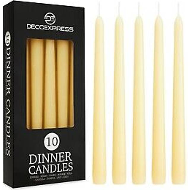 Deco Express Set Of 10 Taper Candles 8 Hours Romantic Festive Decor