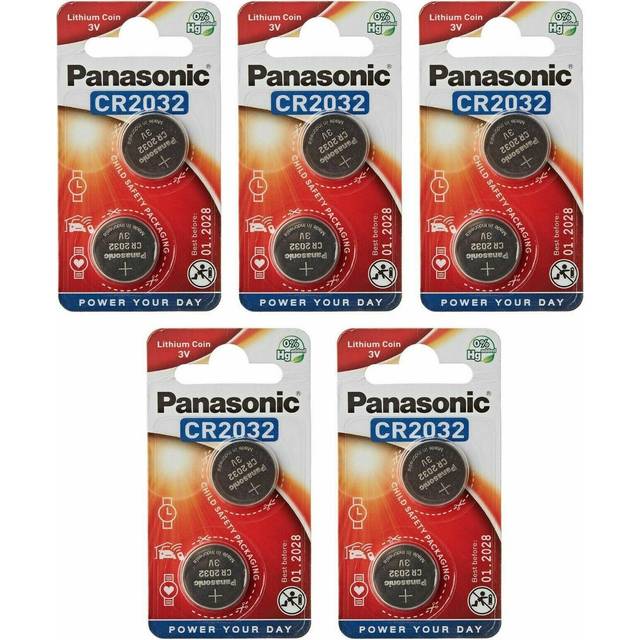 10x panasonic cr2032 lithium coin cell 2032 3v battery car key fobs toys remote