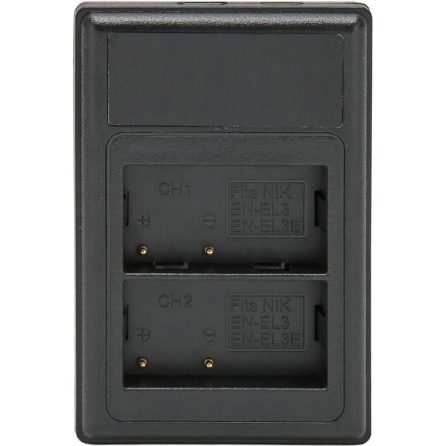 Camera Battery Charger USB Dual Battery Charger with Power Display for Nikon D90 D80 D90s D700 D300