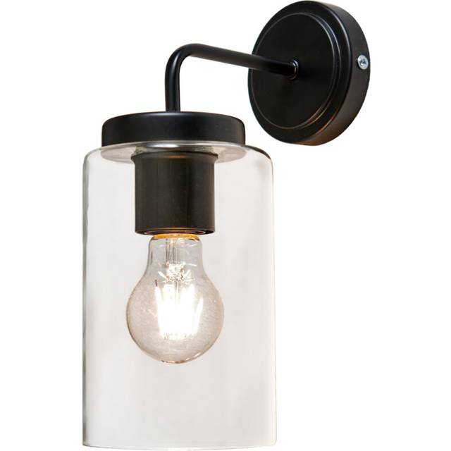 Litecraft Cassia Wall Light Outdoor Cylinder Lantern - Black