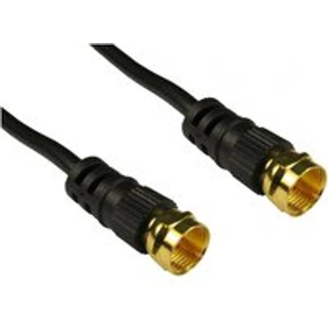 1m F Type Connector Lead Cable Coaxial with F Connectors - Black