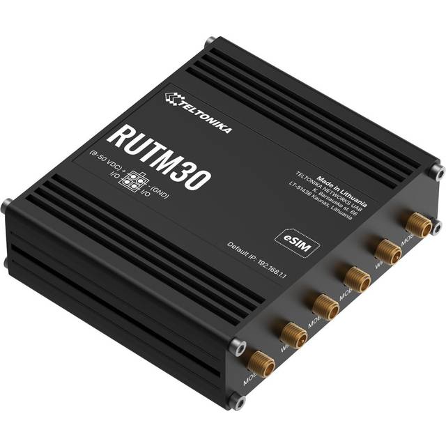 Teltonika RUTM30 - Trådlös router - WWAN switch med 1 port - 1GbE, PPP - Wi-Fi 5 - Dubbelband - 5G, 4G, 3G - DIN-skenmonterbar, bordsmonterbar, väg...