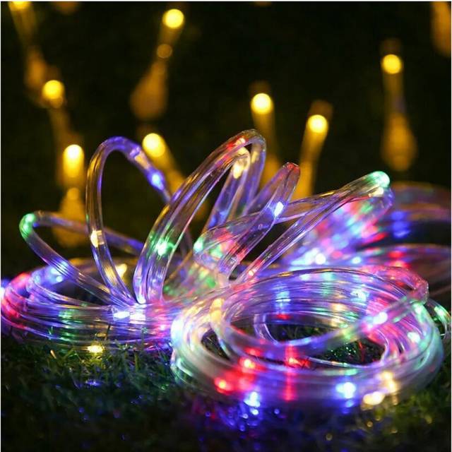 7M 50LED Solar Power LED Solar Powered Rope Tube String Lights-Milticolor