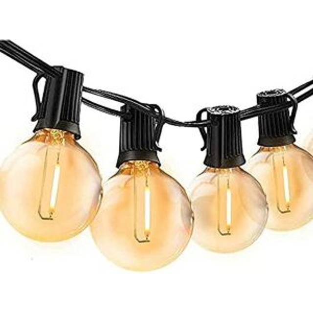 Ymyny Outdoor String Lights G4015m led Warm White 50 Bulbs E12 Waterproof Fairy Lights Party Garden Patio