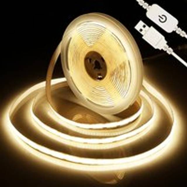 1M 2M 3M 5M Dimmable COB LED Strip&#xFF0C;5V USB Dimmable COB LED Strip Light With Touch Dimmer Switch For Home Kitchen Lighting