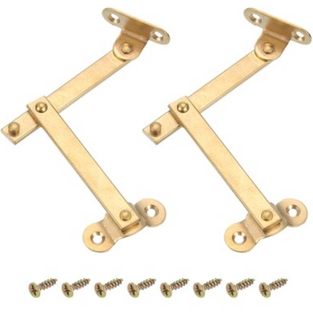 2pcs Brass Lid Folding Support Hinge Lid Stay Hinges Lid Support Hinge Gold