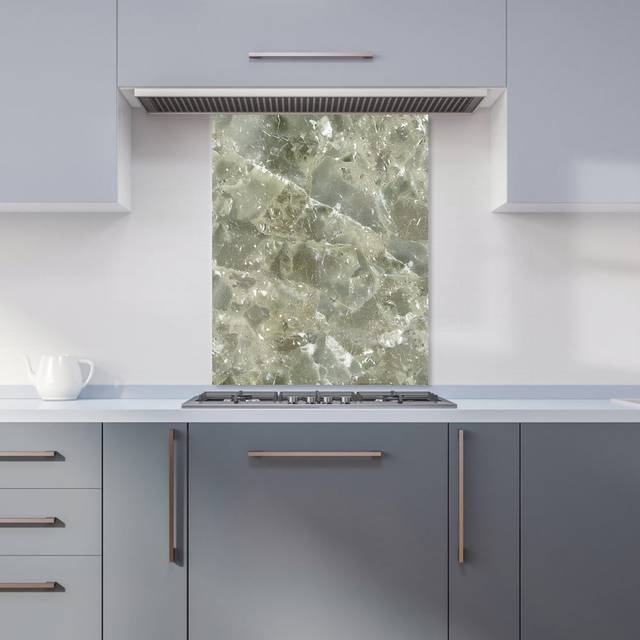Warren Reed - Designer Sage Green Quartz Effect Kitchen Splashback W600Mm X H750Mm, Multi