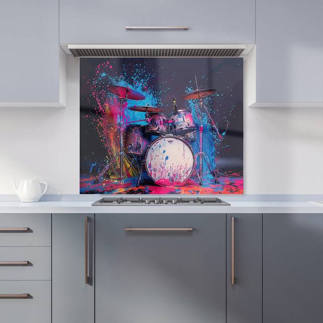 Warren Reed - Designer Drumbeat Colours Kitchen Splashback W900Mm X H750Mm, Multi