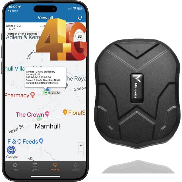 Winnes GPS Tracker Car without Subscription Magnetic Vehicle GPS Tracker 4G No Monthly Fee Long Life Wireless GPS Tracker Android iOS Car Tracker Big