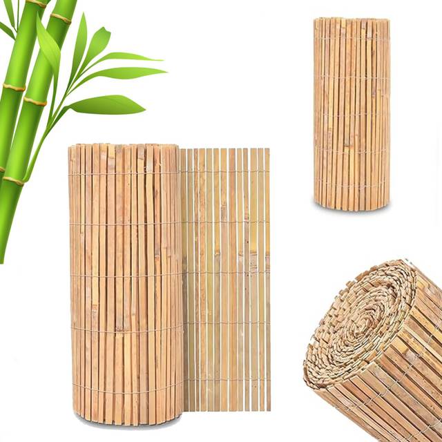Bamboo Slat Fence Screen Roll| Fence Panels for Outdoor Wind & Sun Protection| Garden Privacy & Protective Screens| Screening Slatted Roll for Garden