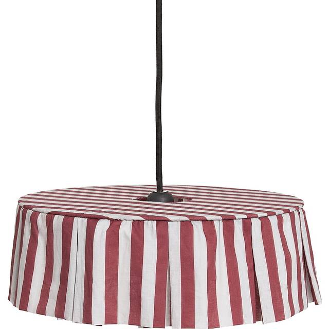Nobodinoz - Pendant Lampshade 40cm Vibes - Barnlampa - Maroon stripes - 40 x 40 x 12 cm