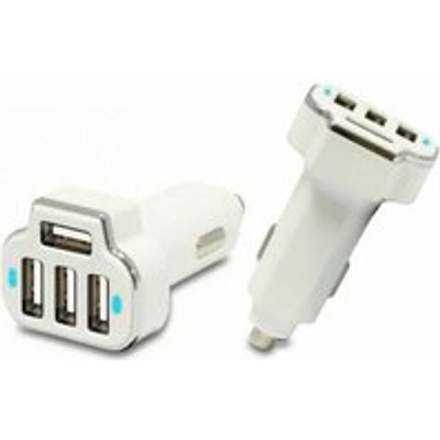 PowerUp 4-Port usb Power Dash Car Charger White - Aquarius