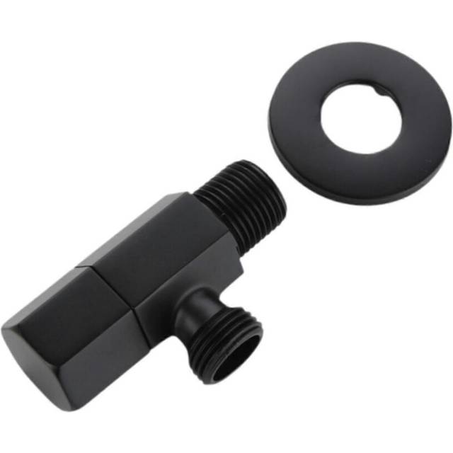 (black 2 outlet, One size) Angle Stop Valve Easy to Install Straight Valve for Bathroom Kitchen Balcony gold 1 outlet
