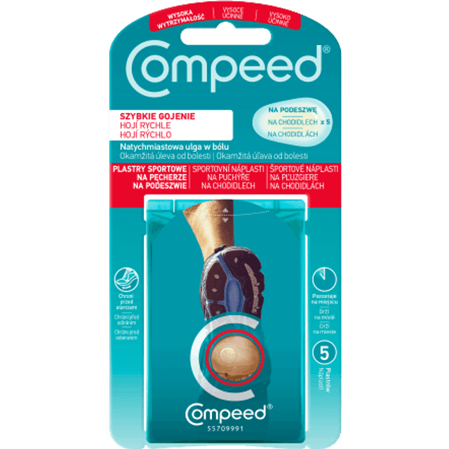 Compeed Hydrocolloid Blister Plasters for Sole - 5 Patches Skin-Friendly Rapid Healing