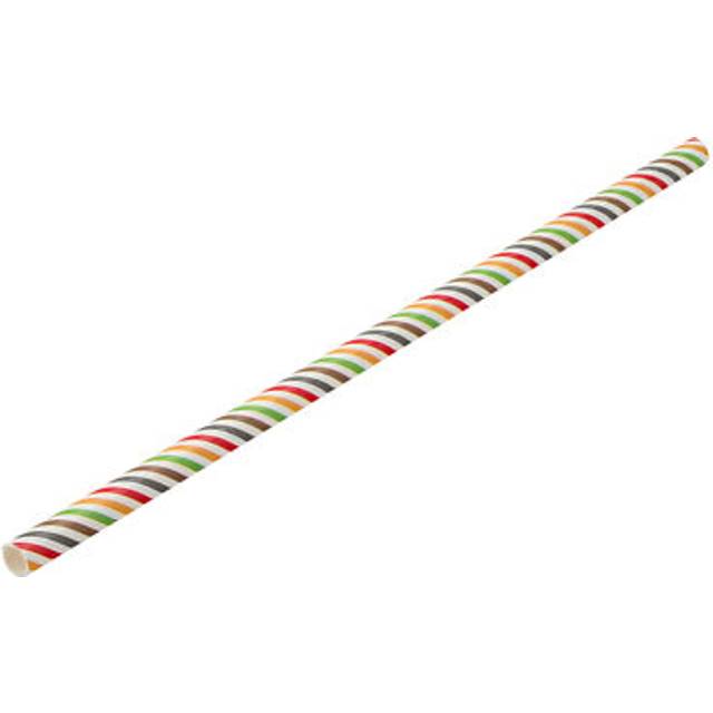 Multi Coloured Stripe Paper Straw 20cm (1 x 250)