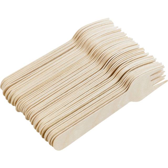(Forks, 100) 50-200 Pcs Wooden Biodegradable Disposable Cutlery