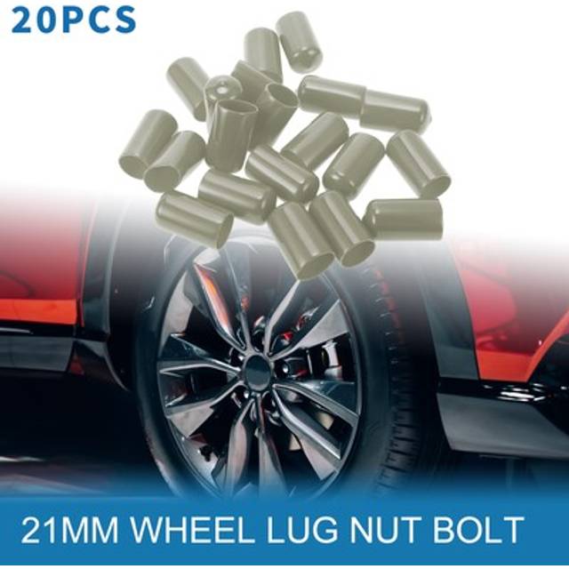 20pcs pvc 21mm outer wheel lug nut bolt gray