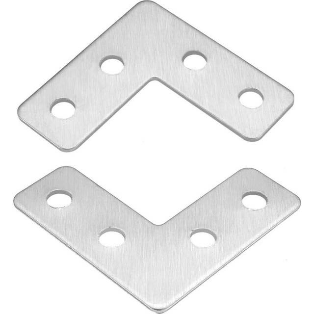 sourcingmap Flat Plate L Shape, 40mmx40mm, Stainless Steel 304 Angle Corner Brace Repair Brackets, Pack of