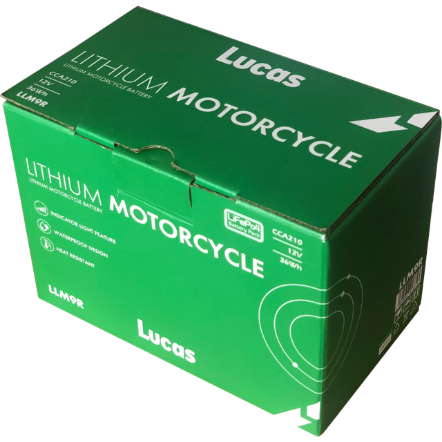 Lucas li-ion lithium motorbike battery llm14bl replaces yb12ala, yb14la, yb14lb