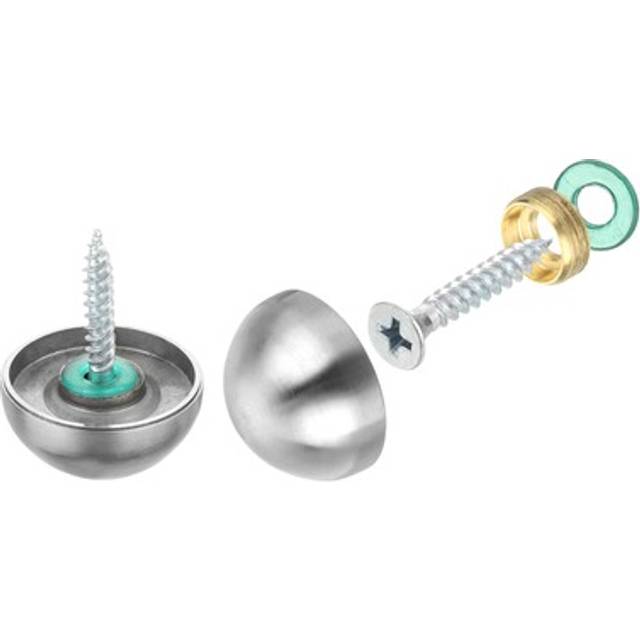 20set 25mm Stainless Steel Mirror Screws W Caps Decorative Cover Nails Silver