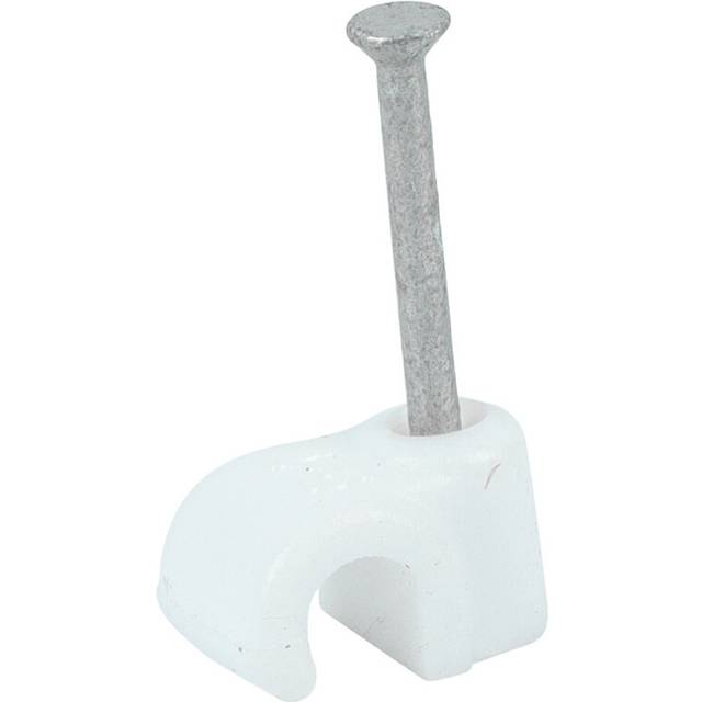 Timco Round Cable Clips White - To fit 4.5mm (100 Pack)
