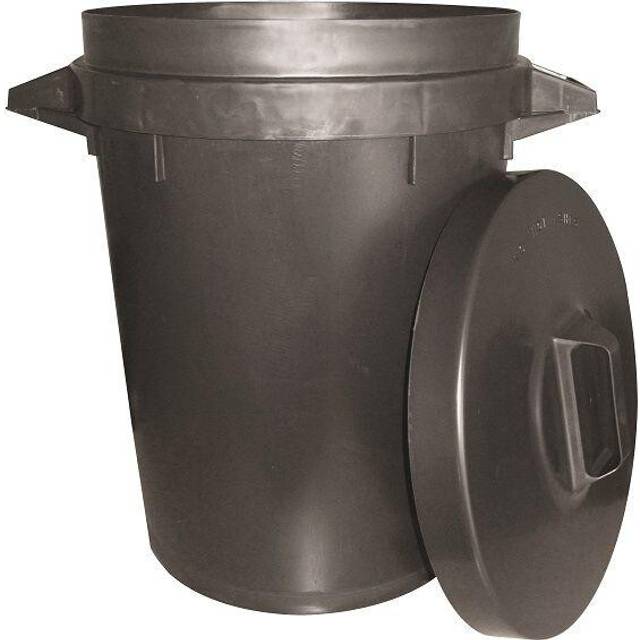Stadium Black Dustbin Plastic 90L