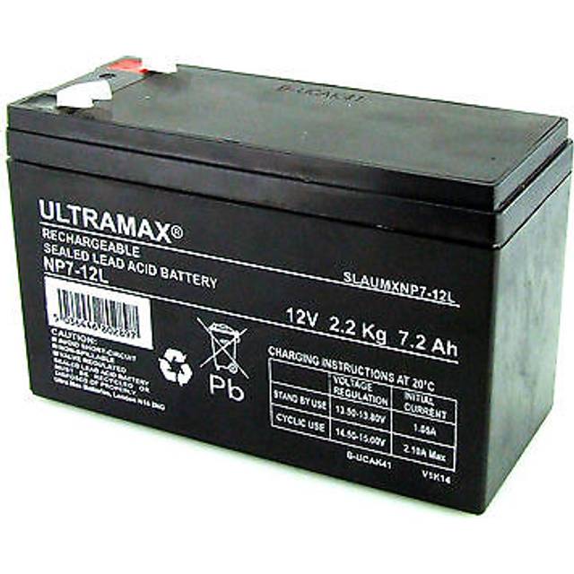 Ultramax np7-12l, 12v 7ah sealed lead acid - agm - vrla battery