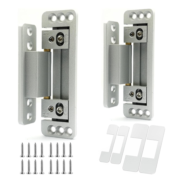 Hidden Door Hinges,2Packs Adjustable Hidden Door Hinges,110Lbs Load-Bearing,Heavy Duty Concealed Hinges for Secret Door