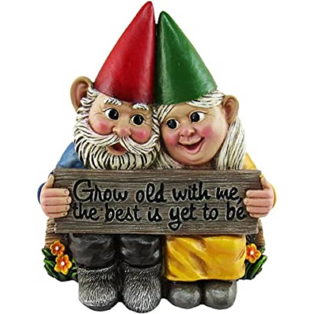 Garden Gnome Couple In Love Collectible Figurine Lovers, Growing Old Together, Resin Garden Gnome Couple Decor, Best Friends Lovers Romantic Statue