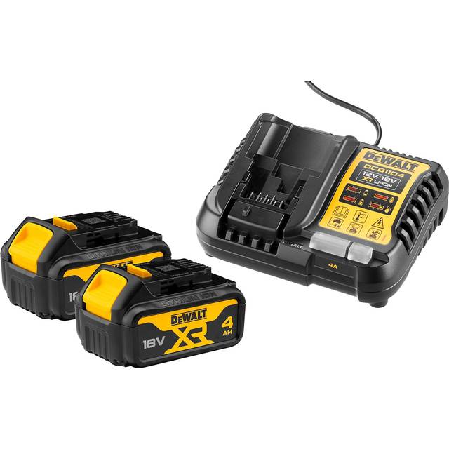 DeWalt 18V 2 x 4Ah Li-ion XR Battery & charger - DCB1104M2-GB