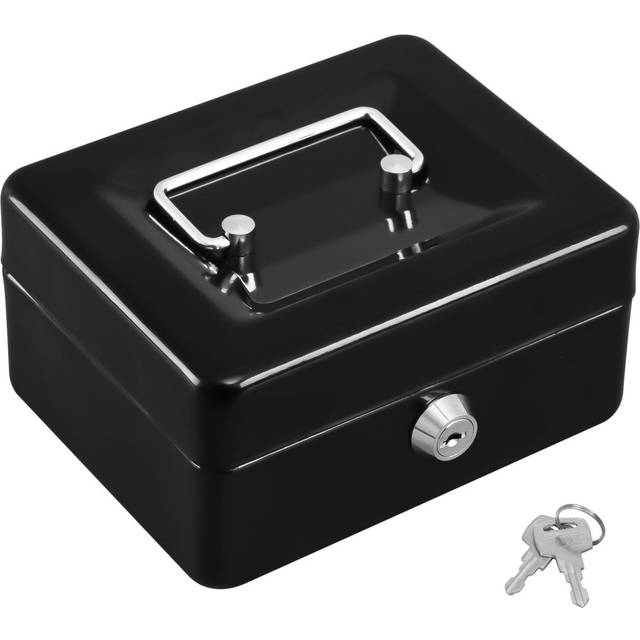 KYODOLED Cash Box with Key Small Safe Lock Box with Portable Handle Ca
