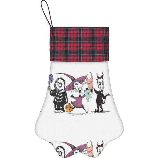 (Lock Shock Barrel=5870) Paw Christmas Stockings Buffalo Tartan Plaid for Cats Dogs Pet Hanging Xmas Tree Decorations