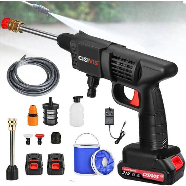 2 Battery Portable Cordless Car High Pressure Washer Jet Water Wash Cleaner Gun