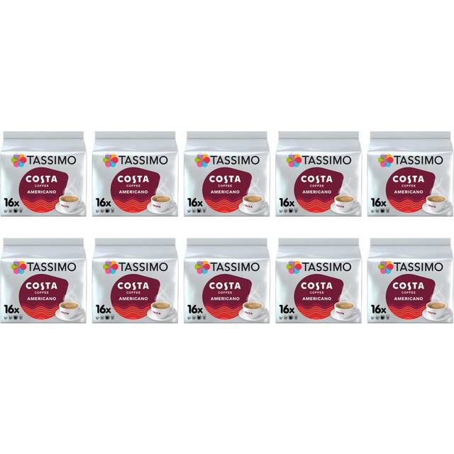 Tassimo Costa Americano Coffee Pods - 10 Packs (160 Drinks)
