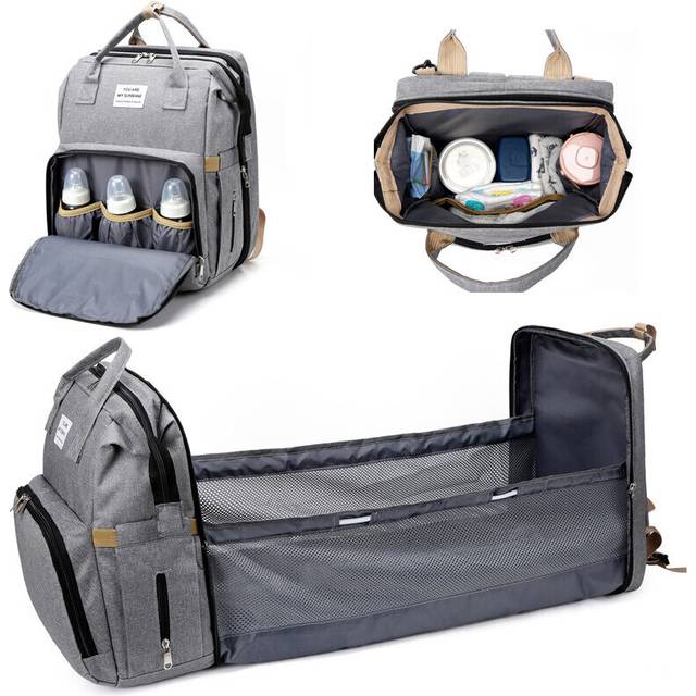 Baby Diaper Bag Mummy Bags for Baby Bags  with Bassinet Bed Travel  Backpack with Crib Waterproof Stroller Straps