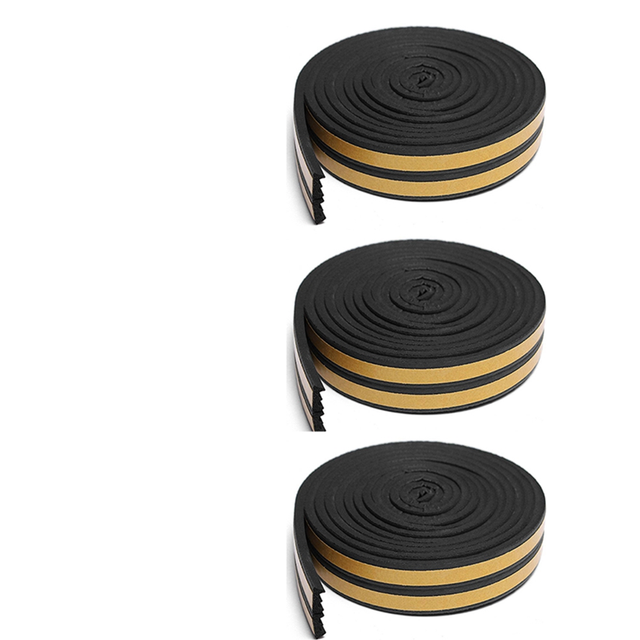 3X E Type Window Seal Door Seal Gasket Strip Sealing Tape 5M Black