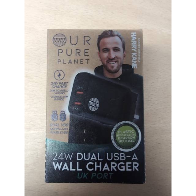 Our Pure Planet Harry Kane 24W Dual USB A UK Wall Charger
