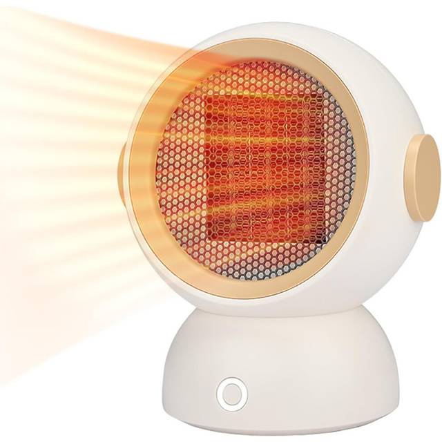(White) 1200W Energy-Efficient Indoor Heater, 2-Speed Portable Heater Fan for Office and Desk, Overheating Protection with Tip-Over Shutoff
