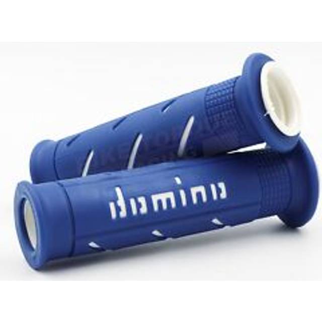 Domino blue and white xm2 super soft handlebar grips fits brough superior bikes