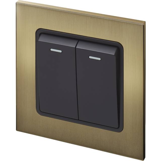 Retrotouch Retrotouch Aura Rocker 2G 2W Black - Brushed Brass, Gold