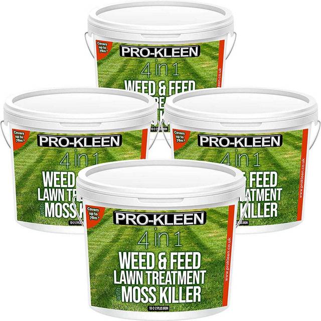 (4) Pro-Kleen 4-in-1 Lawn Feed Weed & Moss Killer 2.5kg