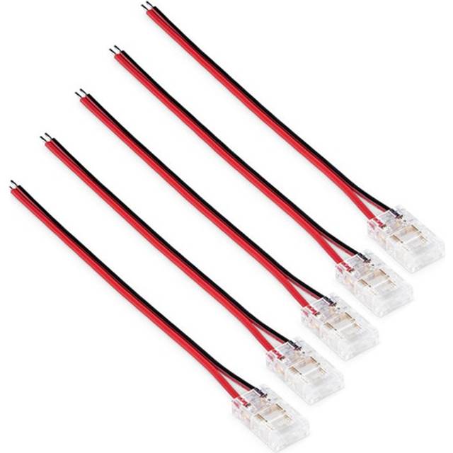 JCC COB LED Strip 2-Pin Connector Strip to 10cm Cable (Pack of 5)