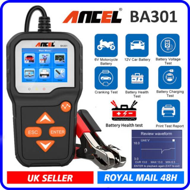 Ancel 6v&12v battery load tester car alternator analyzer cranking charging test