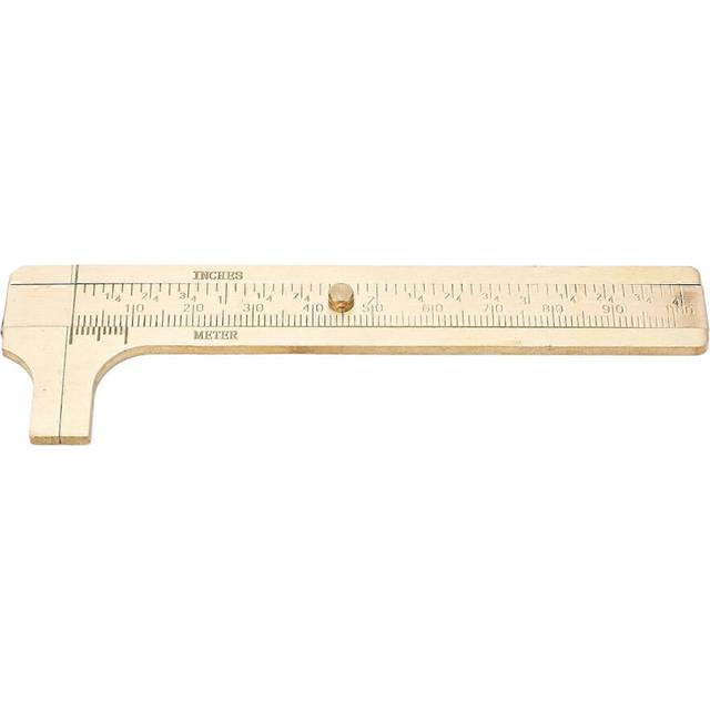 (As show, One size) Vernier Caliper Brass Metric Inch Dual Scales Retro Style Measuring Tool for Repair 100mm Scale