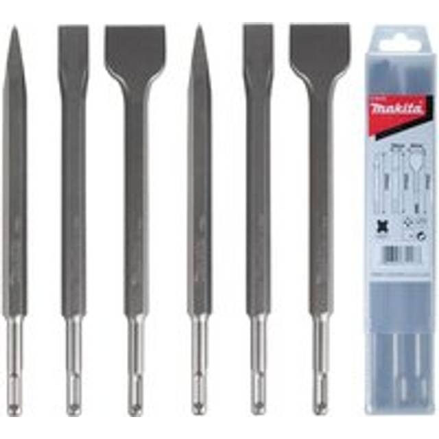 Makita 6 Piece SDS Plus Point Bullet Cold Flat Scaling Chisel Set Masonry 250mm